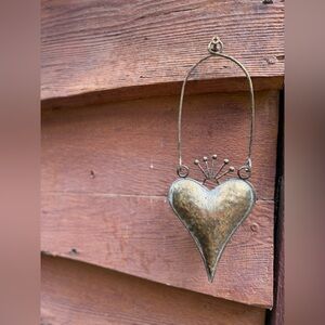 Antique Bronze Metal Heart with Rustic Finish
